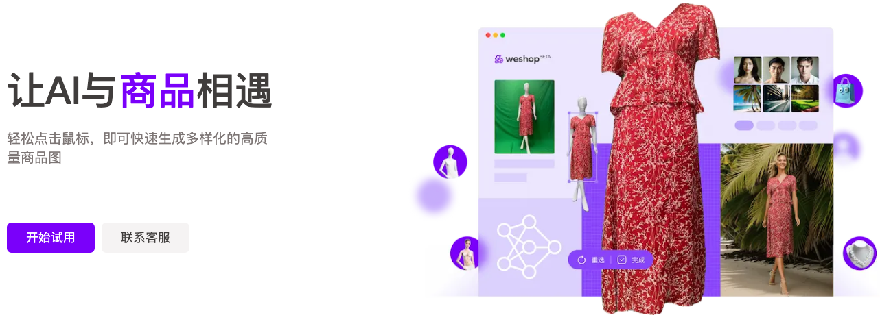服饰 / 美妆 家居通用！WeShop AI 生成适配类目商品图 WeShop、AI 生成商品图、电商AI 第1张