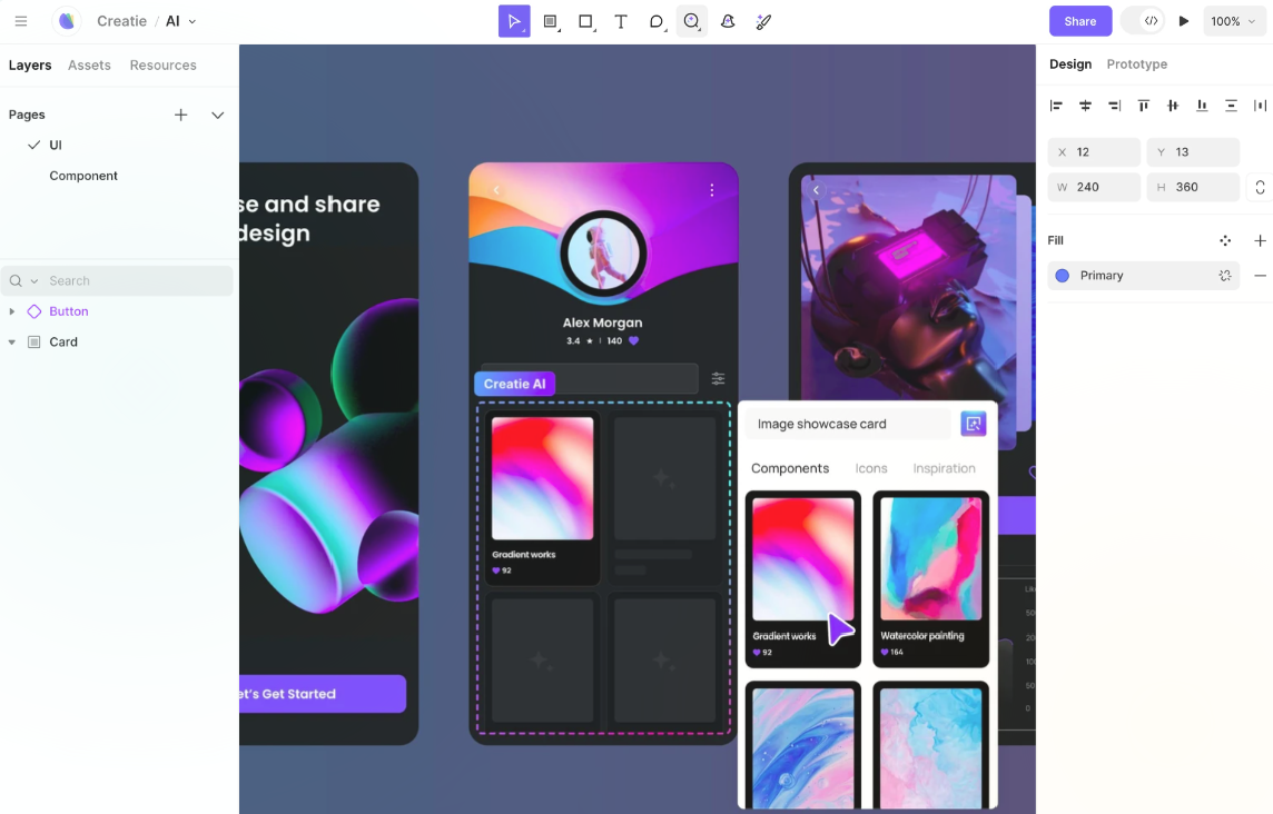 从线框图到高保真，Creatie AI 设计全流程演示 Creatie AI、AI设计工具、UI/UX 设计工具、线框图生成工具、高保真设计 AI、电商 APP 设计流程、AI 辅助 UI 设计 第1张